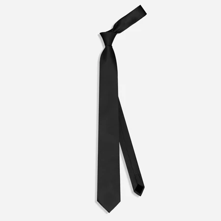 Tie Verse Black Grosgrain Silk Necktie