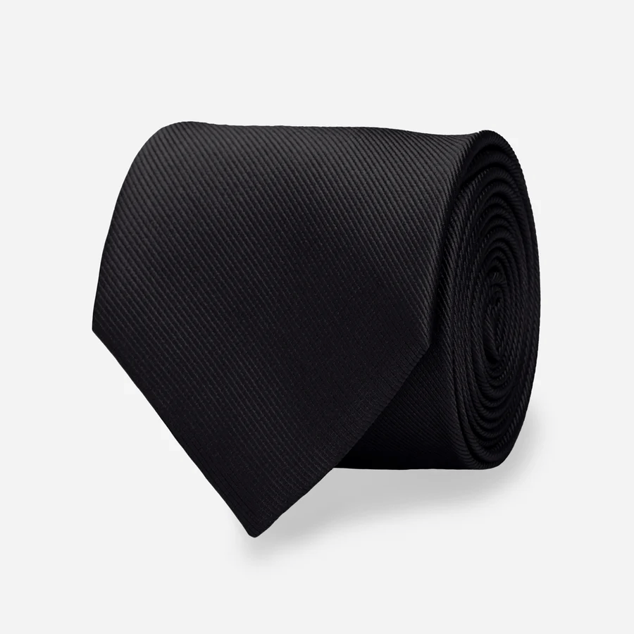 Tie Verse Black Grosgrain Silk Necktie