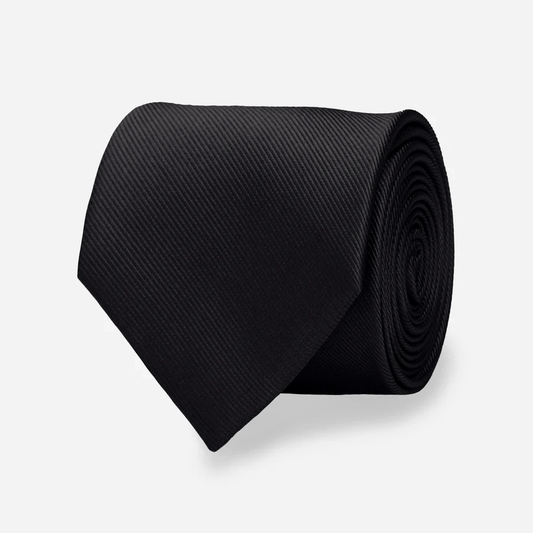 Tie Verse Black Grosgrain Silk Necktie