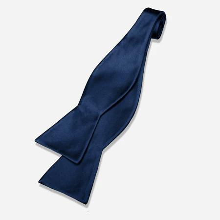 Tie Verse Midnight Navy Satin Silk Bow Tie