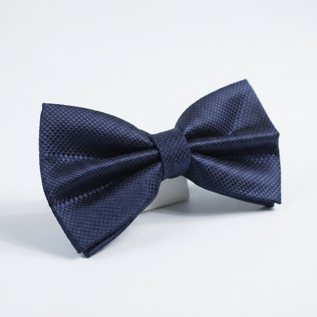 Midnight Blue Textured Pre-Tied Bow Tie